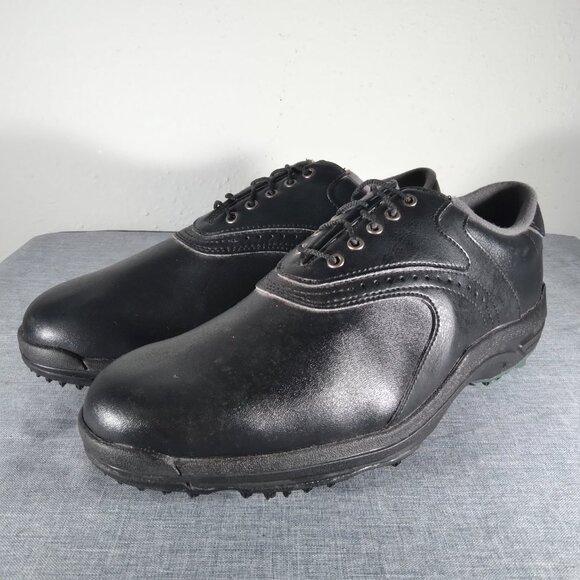 FootJoy Mens GREENJOYS Black Golf Shoes Size 9.5 M Traction Cleat Sole 45462 EUC - Picture 9 of 12